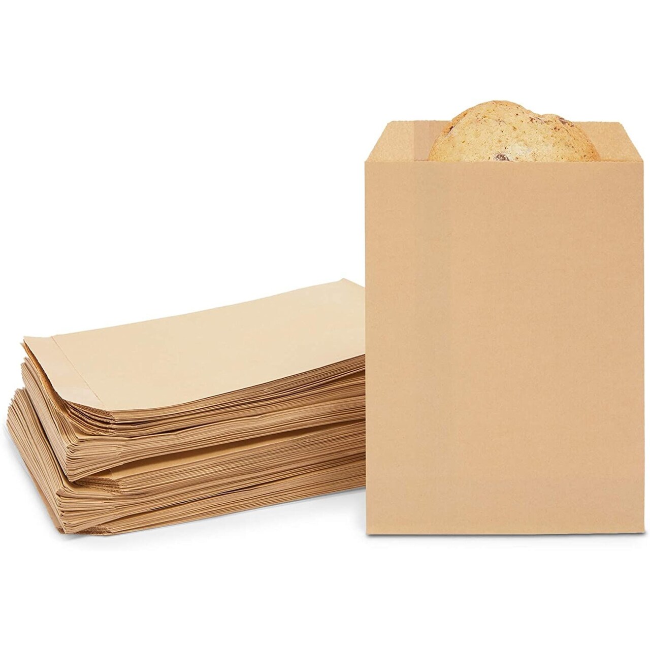 Greaseproof Paper Treat Bags for Cookies, Candy, Snacks (Kraft Brown, 200 Pack)